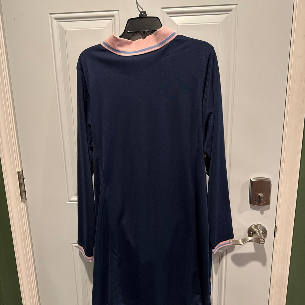 Lady Hagen Women's Pique Long Sleeve Golf Dress w shorts navy pink size xxl - Picture 4 of 4